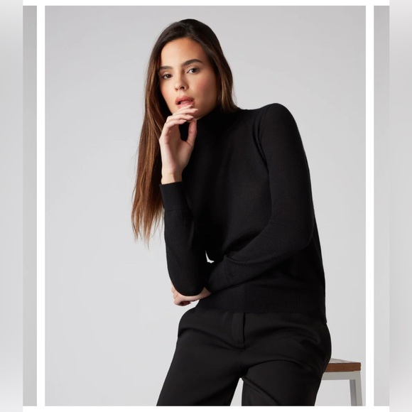 PRINGLE OF SCOTLAND 100% CASHMERE BLACK TURTLENECK SWEATER WOMEN M PULLOVER $680 - Picture 4 of 9